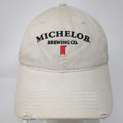 Michelob Brewing Co Baseball Cap Beige One Size Distressed Brim Slideback Hat