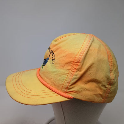 Quail Unlimited Yellow Orange Nylon 5 Panel Cap Rope Snapback OS Embroidered Hat