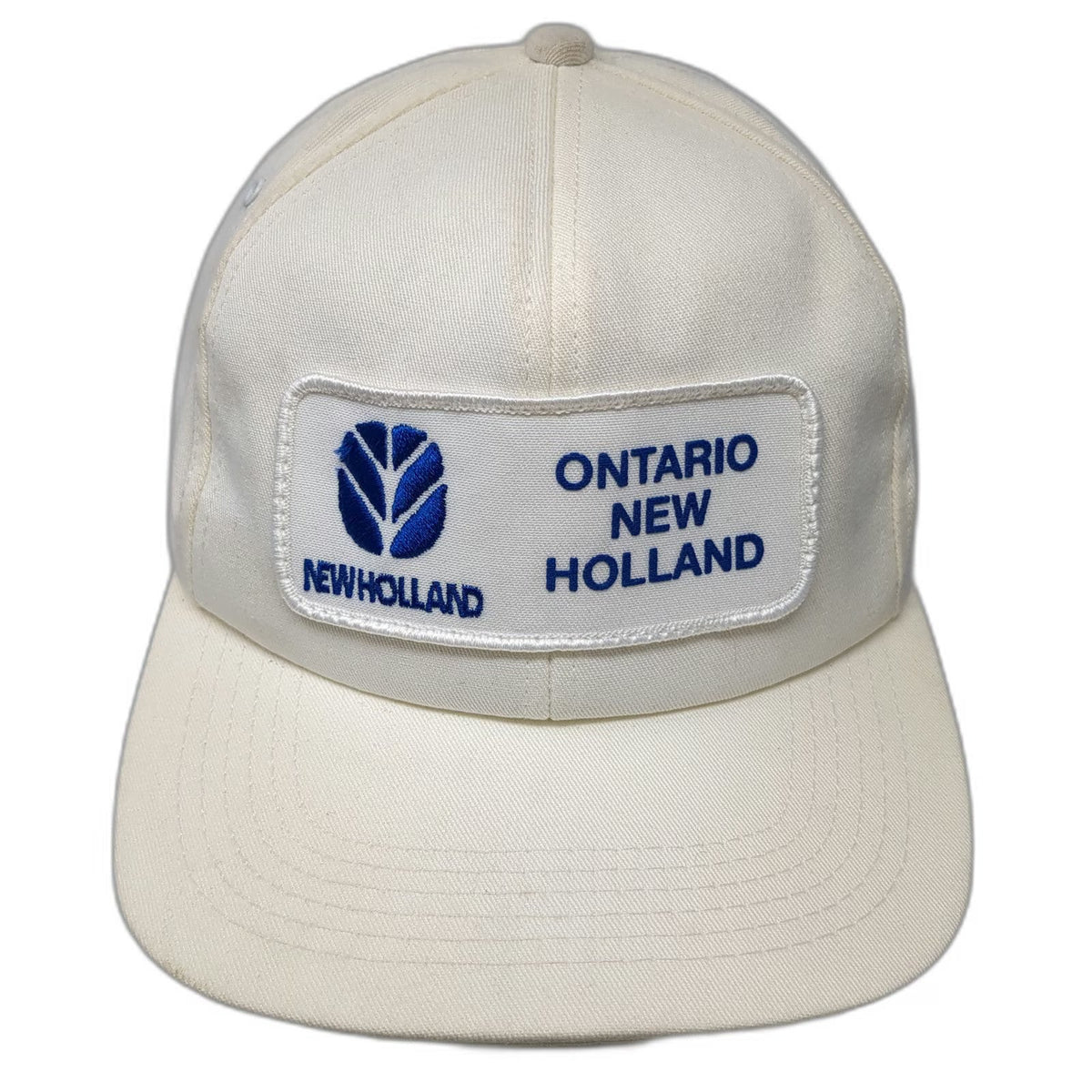 Snapback White One Size Ontario New Holland Agriculture Tractor Logo Patch Hat