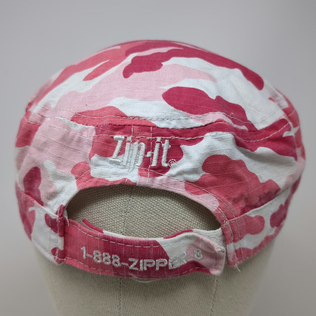 Asphalt Zipper Army Cap Pink White One Size Hat Camo American Flag Strapback