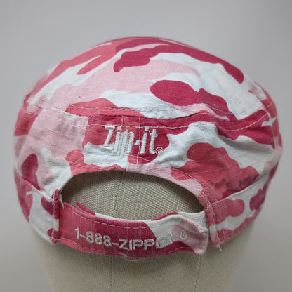 Asphalt Zipper Army Cap Pink White One Size Hat Camo American Flag Strapback