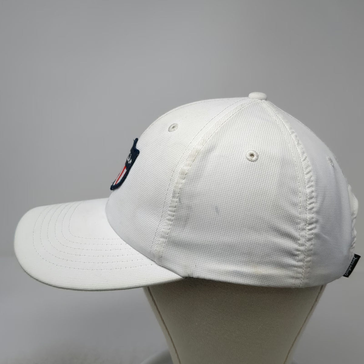 Imperial Baseball Cap White One Size AJGA Shield Logo Golf Strapback Patch Hat