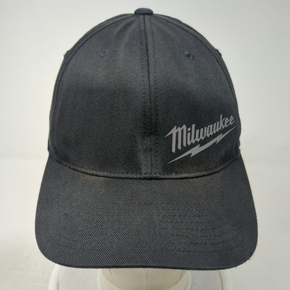 Milwaukee Baseball Cap Black One Size Flexfit Gray Logo Stretch Fit Work Hat