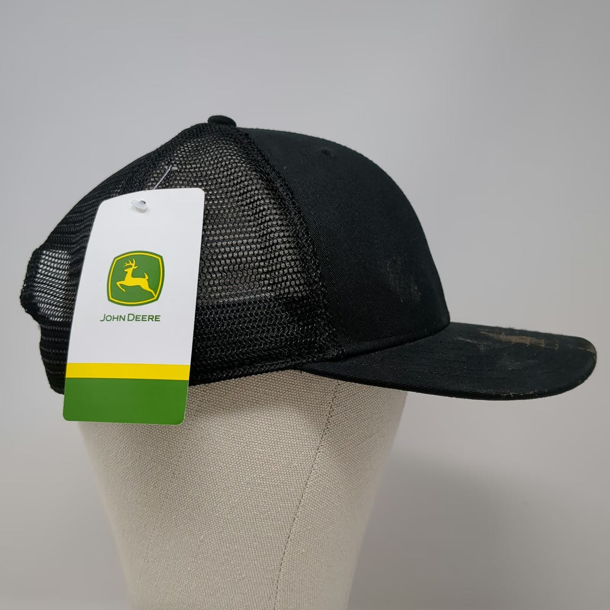 John Deere Trucker Hat Black One Size Coastline Equipment Mesh Snapback Work