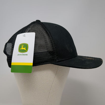 John Deere Trucker Hat Black One Size Coastline Equipment Mesh Snapback Work