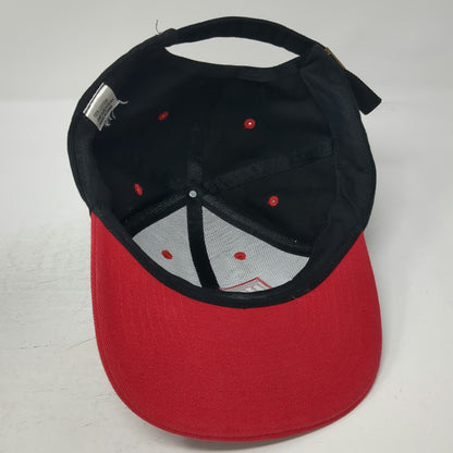 Baseball Cap Black Red One Size US Ink Logo Embroidered Slideback Hat Two Tone