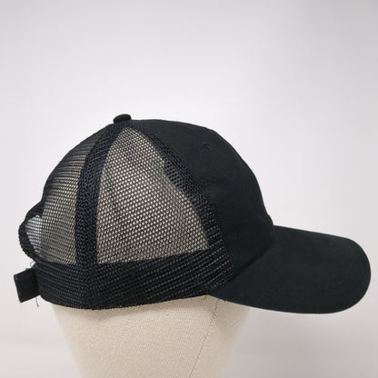 Unbranded Strapback Trucker Hat Black One Size Mesh Back Blank Solid