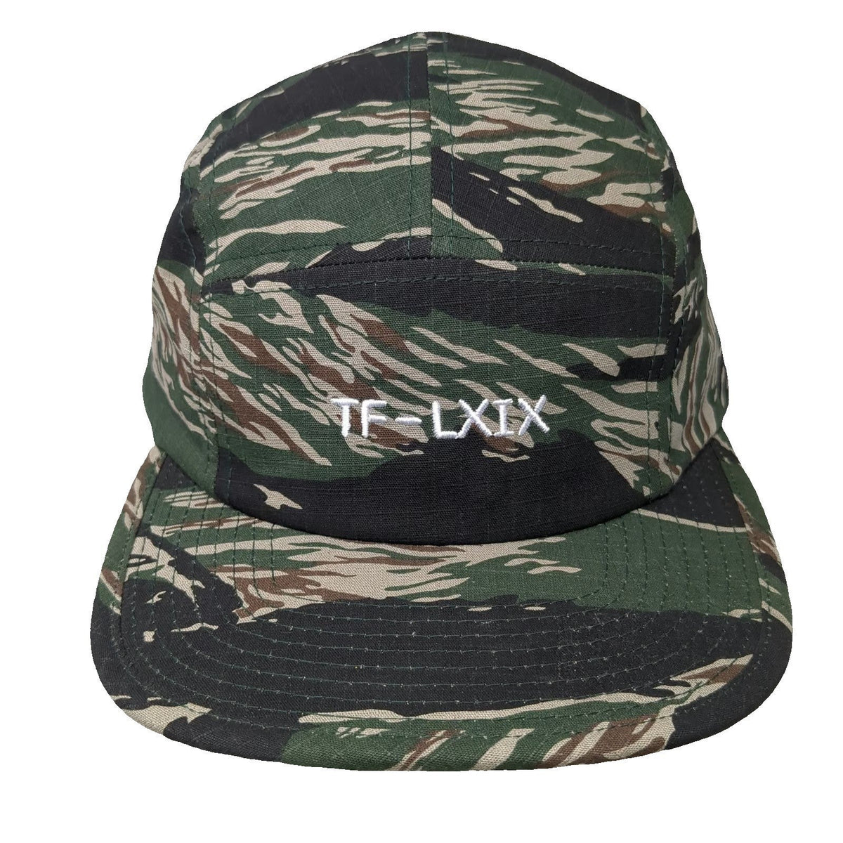 Yupoong 5 Panel Green Black One Size Tiger Stripe Camo TF-LXIX Strapback Hat