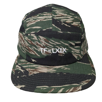 Yupoong 5 Panel Green Black One Size Tiger Stripe Camo TF-LXIX Strapback Hat