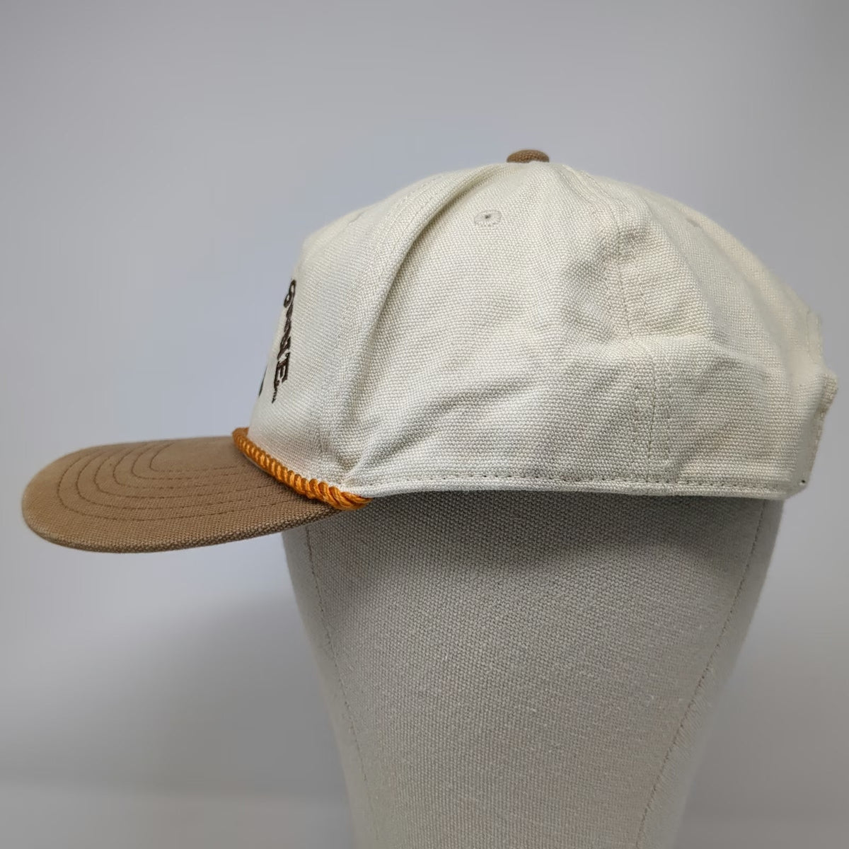 Yellowstone 5 Panel Hat Beige Brown One Size Snapback Braided Rope Cowboy Logo