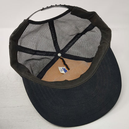Crown Trucker Hat Black Boise Locomotive Shops MKO Mesh Snapback Cap Logo VTG