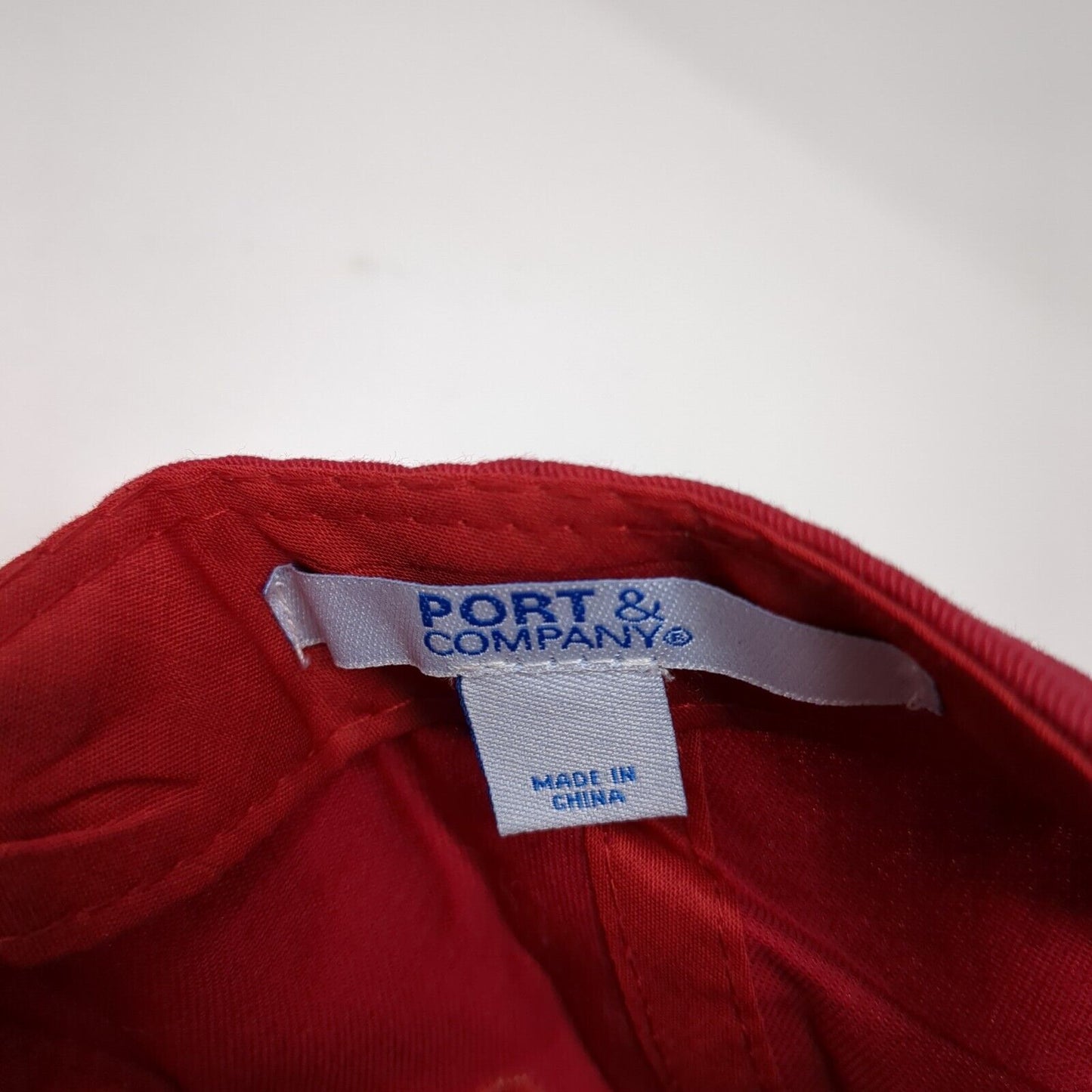 Port & Company Strapback Hat Red One Size Adjustable 6 Panel Blank