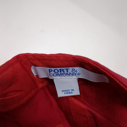 Port & Company Strapback Hat Red One Size Adjustable 6 Panel Blank