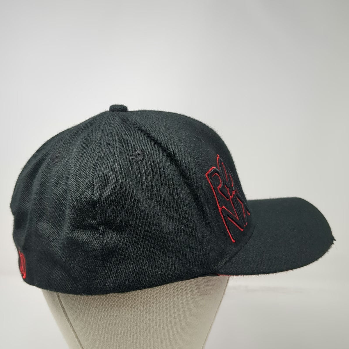 Ronix Baseball Cap Black XL Hat Red Embroidery Stretch Fit Structured L-XL