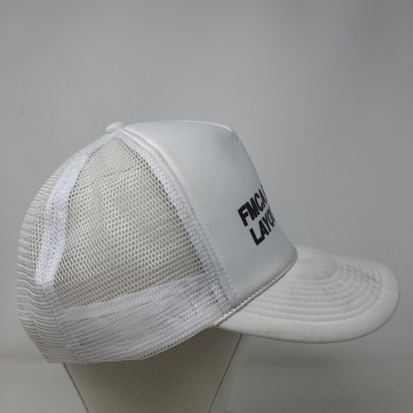 FMCA PAKING LAYOUT CREW Snapback Trucker Hat White OSFA Mesh Back Rope Cobra