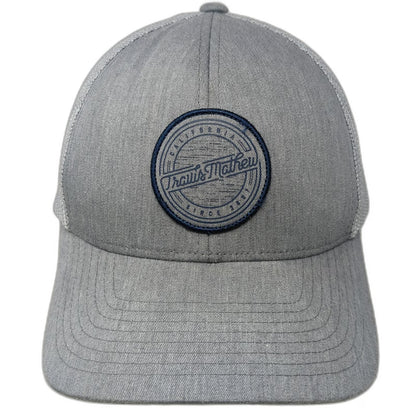 TravisMathew Trucker Hat Gray OSFM Flexfit 110 Snapback Mesh Patch California