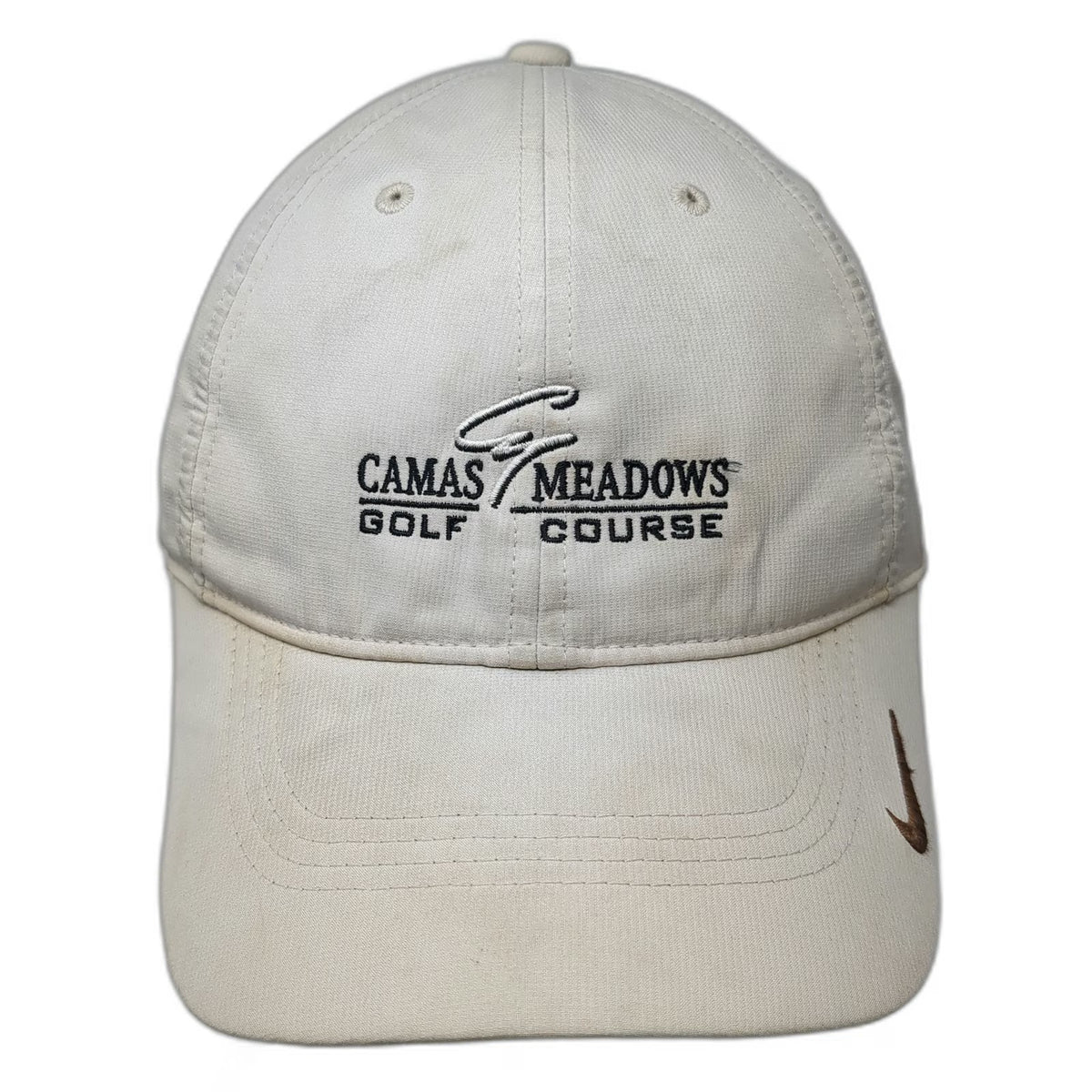 Nike Baseball Cap Beige One Size Strapback Swoosh Camas Meadows Golf Course Hat