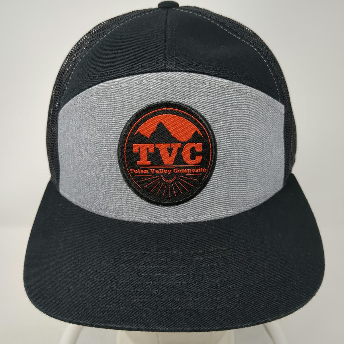 Richardson Trucker Hat Black Gray Orange One Size Teton Valley Composite Patch