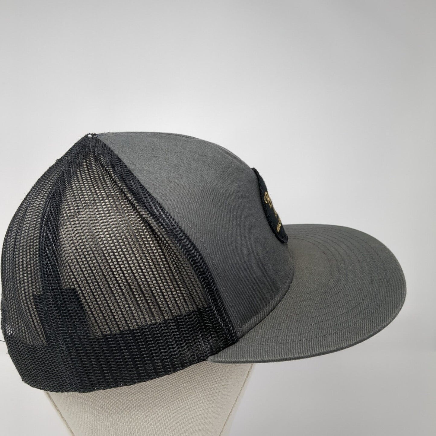 Brixton Mfg Co Patch Snapback Mesh Back Trucker Hat Gray One Size