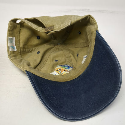 HC Baseball Cap Beige Blue One Size Loreto Baja Mexico Fishing Dorado Mahi Hat