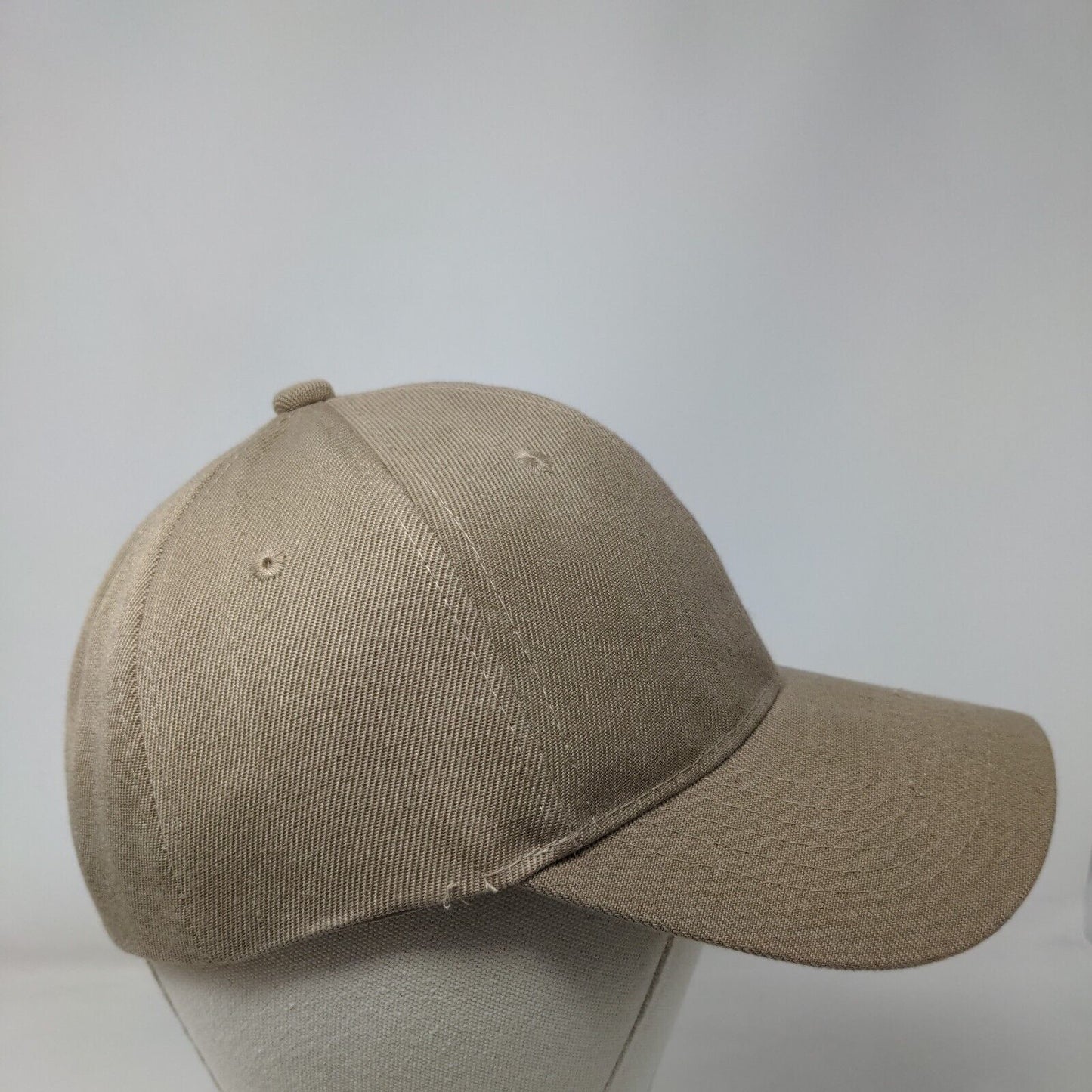 Unbranded Strapback Hat Solid Tan One Size Blank Adjustable 6 Panel