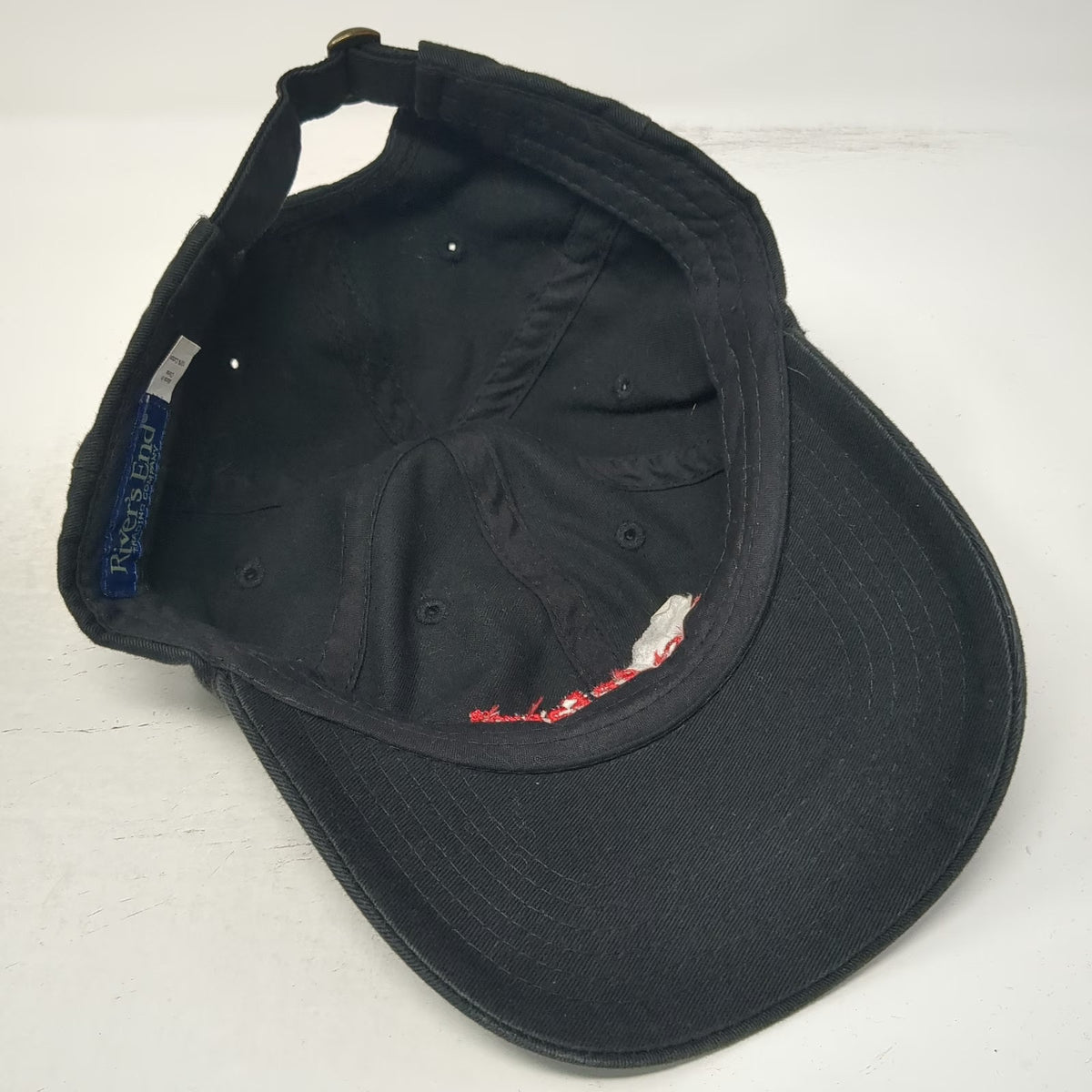 River's End State Farm Logo Black Baseball Cap One Size Slideback Cotton Hat