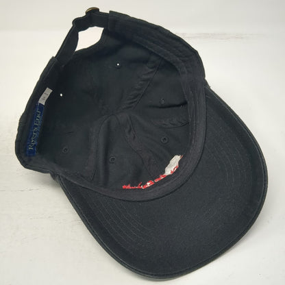 River's End State Farm Logo Black Baseball Cap One Size Slideback Cotton Hat