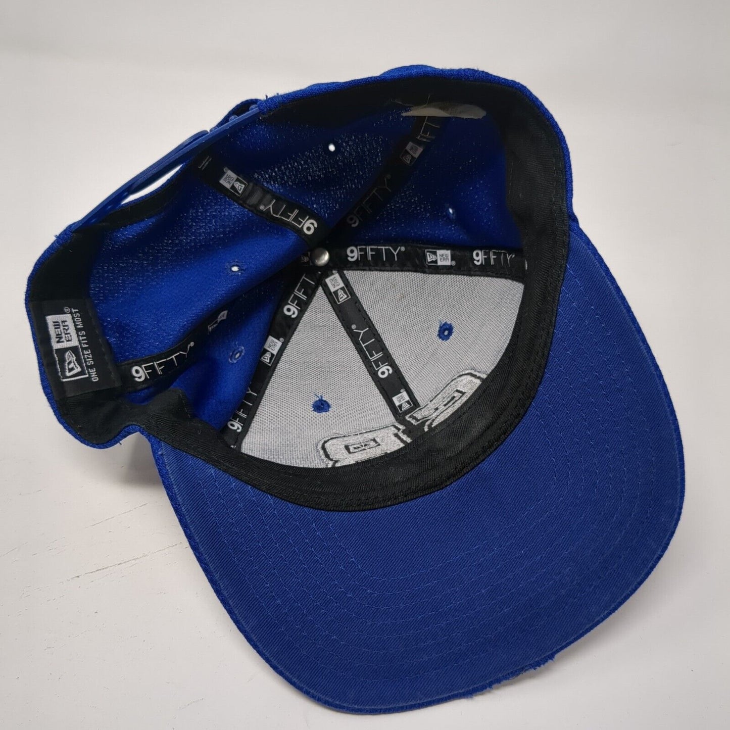 SB Snapback Hat Blue OSFM Adjustable Embroidered Distressed 9Fifty New Era