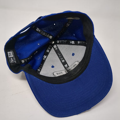 SB Snapback Hat Blue OSFM Adjustable Embroidered Distressed 9Fifty New Era