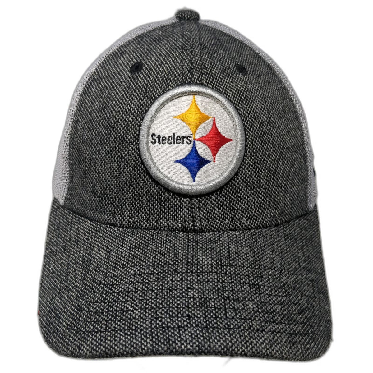 New Era NFL Pittsburgh Steelers Gray L Cap 39THIRTY Mesh Stretch Fit Logo Hat