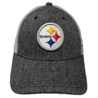 New Era NFL Pittsburgh Steelers Gray L Cap 39THIRTY Mesh Stretch Fit Logo Hat