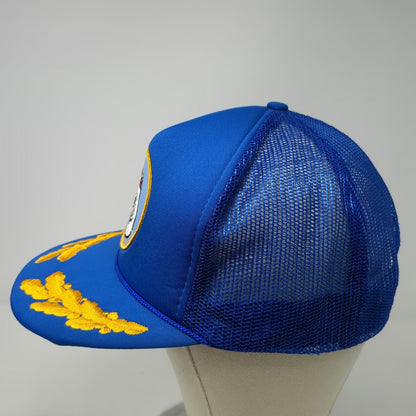 A.C.E. Alaska Trucker Hat Blue One Size Scrambled Eggs Polar Bear Patch Mesh