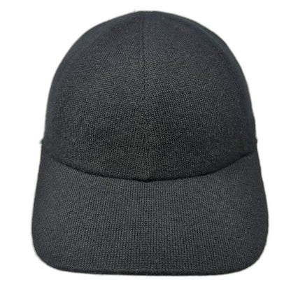 Quince Baseball Cap Black XS/S Cashmere Knit Sherpa Lined Leather Strap Hat