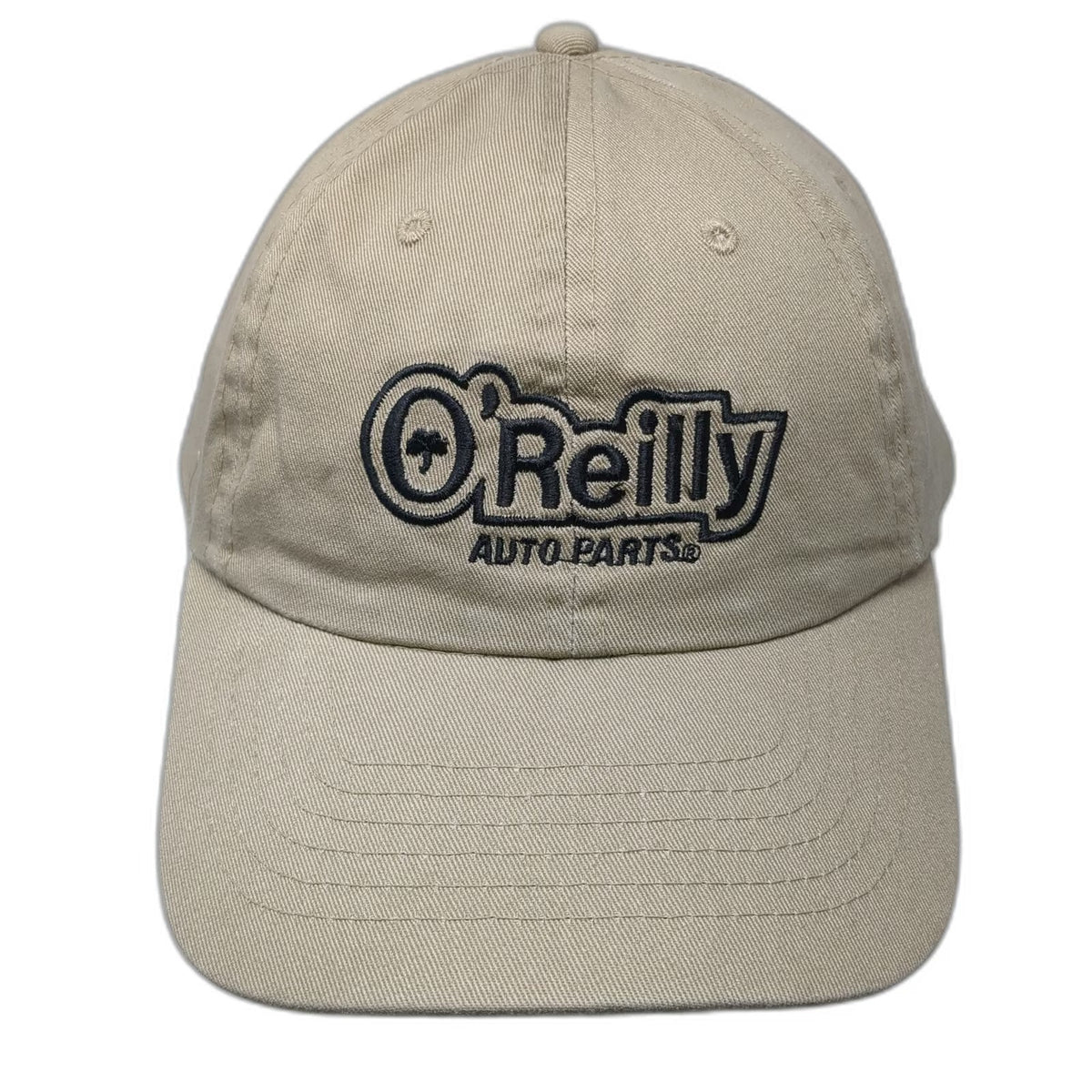 O'Reilly Auto Parts Baseball Cap Beige One Size Strapback Hat Embroidered Logo