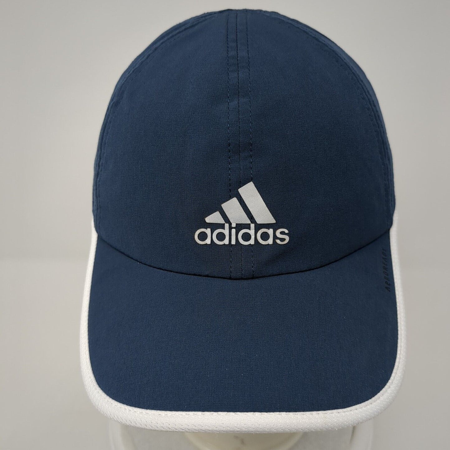 Adidas 3 Stripes Strapback Hat Blue One Size Adjustable White Trim