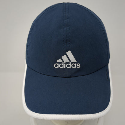 Adidas 3 Stripes Strapback Hat Blue One Size Adjustable White Trim