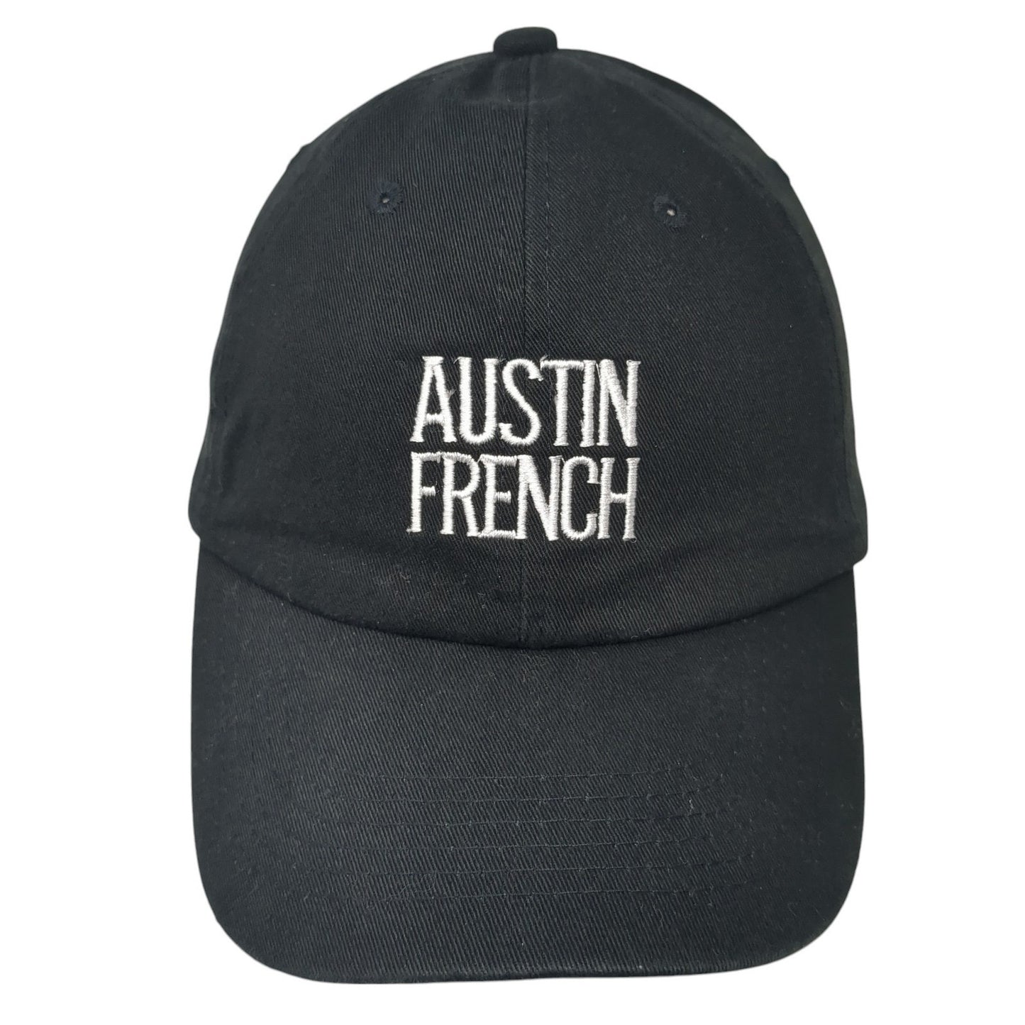 Austin French Slideback Hat Black One Size Adjustable Embroidered