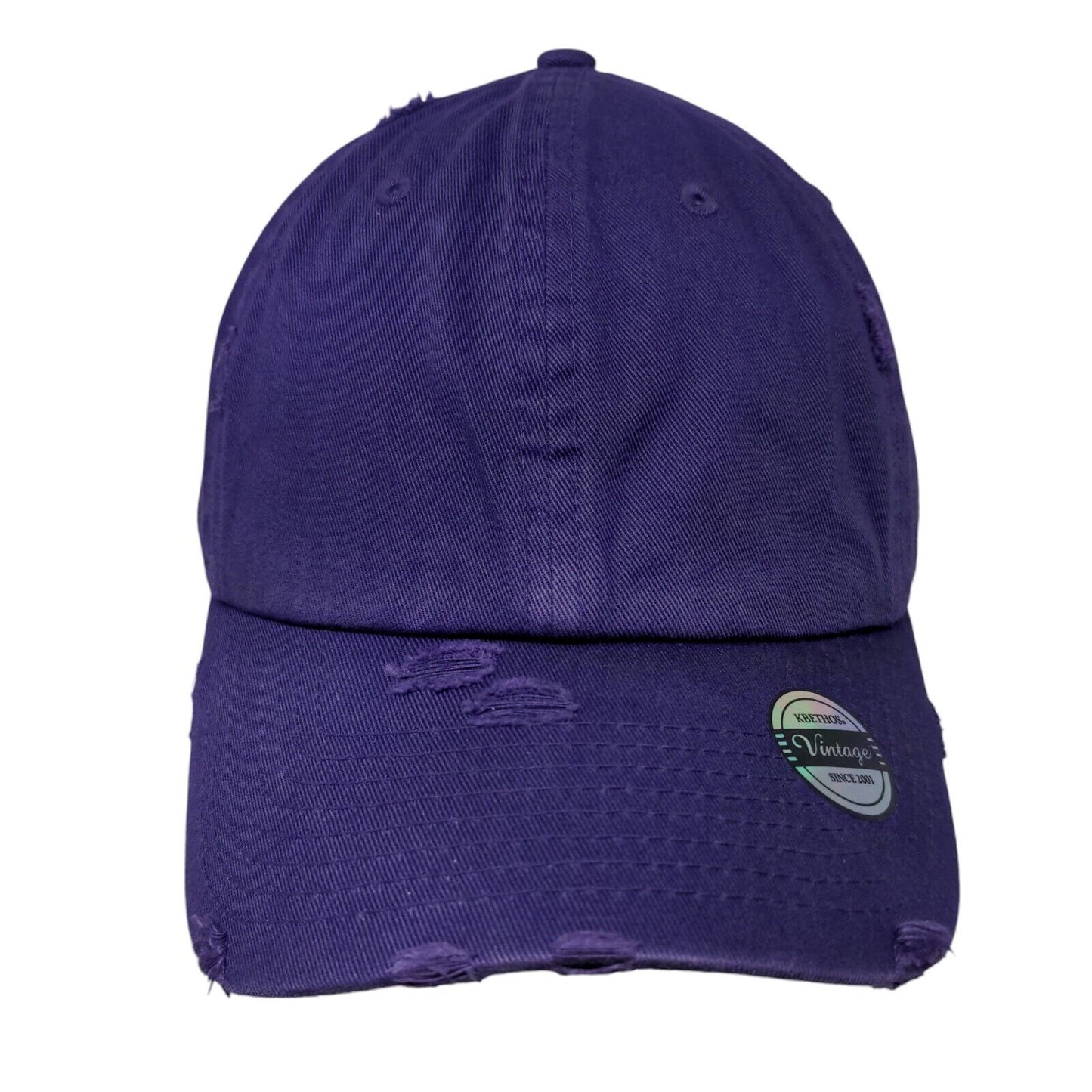 KB Ethos Vintage Since 2001 Slideback Hat Purple One Size Adjustable Distressed