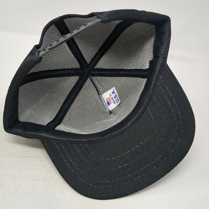 Gus Paulos Chevrolet Geo Black OS Trucker Snapback Hat Made USA Car Vintage