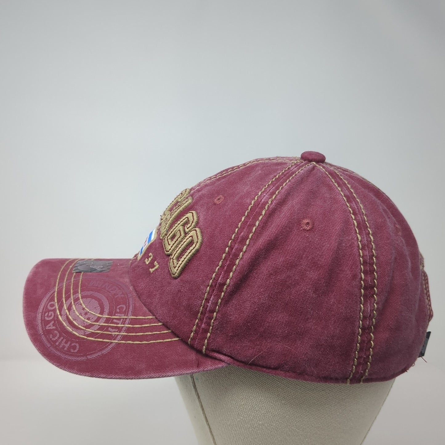 Chicago 1837 Slideback Baseball Cap Red One Size Adjustable Patriotic Pit Bull