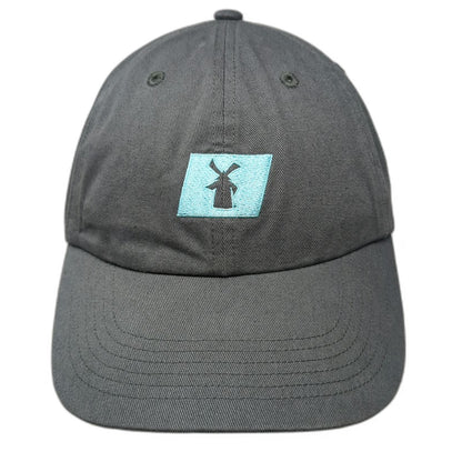 Gray Baseball Cap One Size Blue Windmill Cheers to the Wiseman Slideback Hat