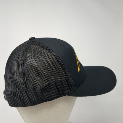 Richardson Mesh Back Trucker Hat Black One Size Flexfit Embroidered Logo