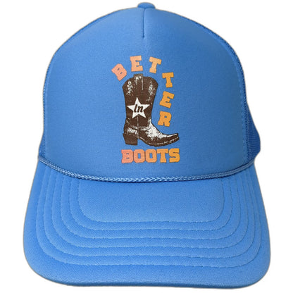 Otto Trucker Hat Blue OSFM Thomas Rhett Better In Boots Cowboy Boot Mesh Rope