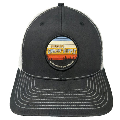 Richardson Trucker Hat Black OSFM Snapback Congress Cowboy Supply Sunset Patch
