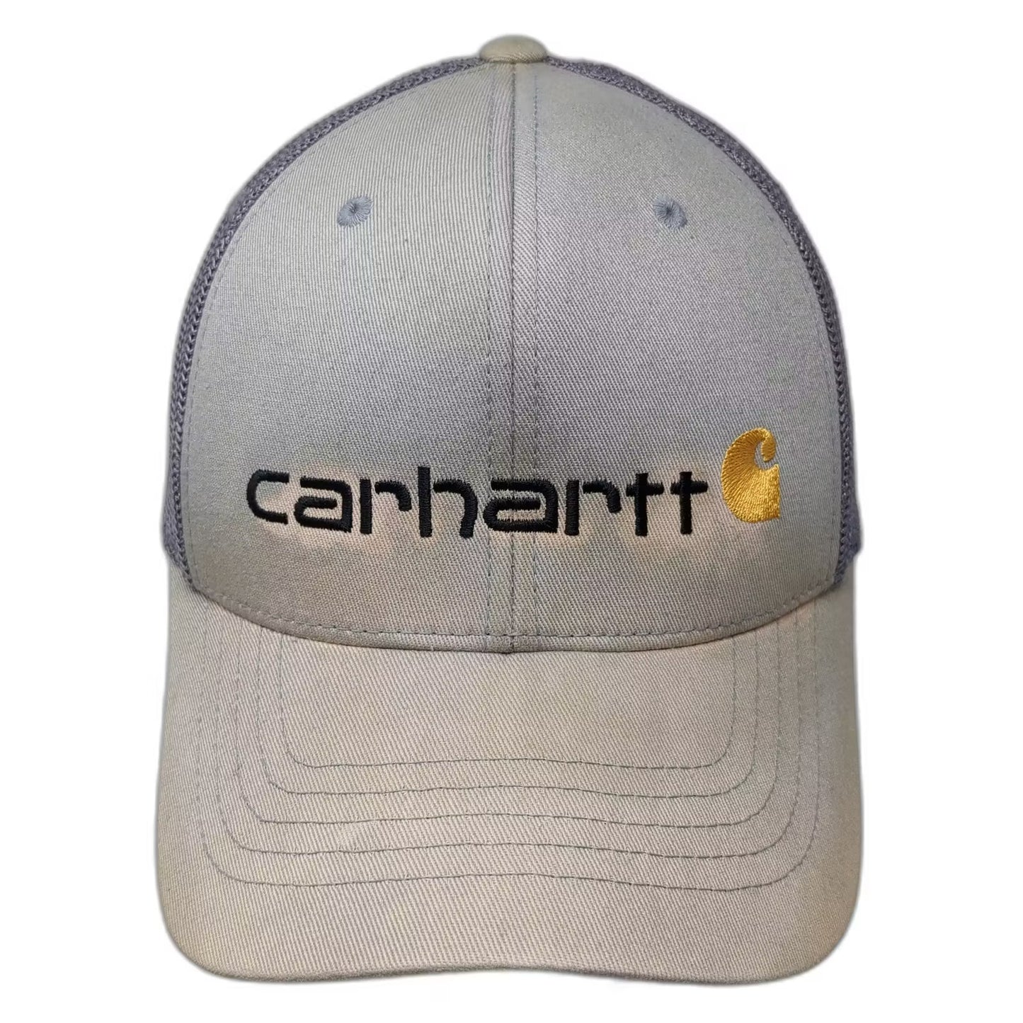 Carhartt Baseball Cap Gray One Size Mesh Back Embroidered Logo Workwear Hat