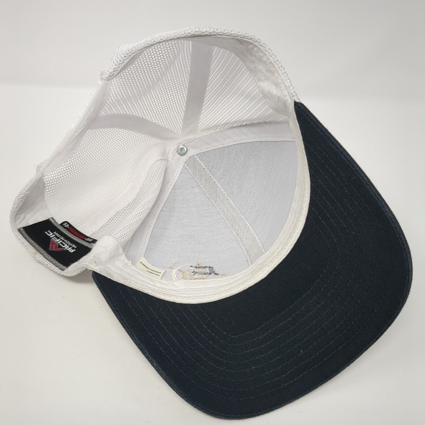 Pacific Headwear Snapback Mesh Back Trucker Hat Blue One Size Logo