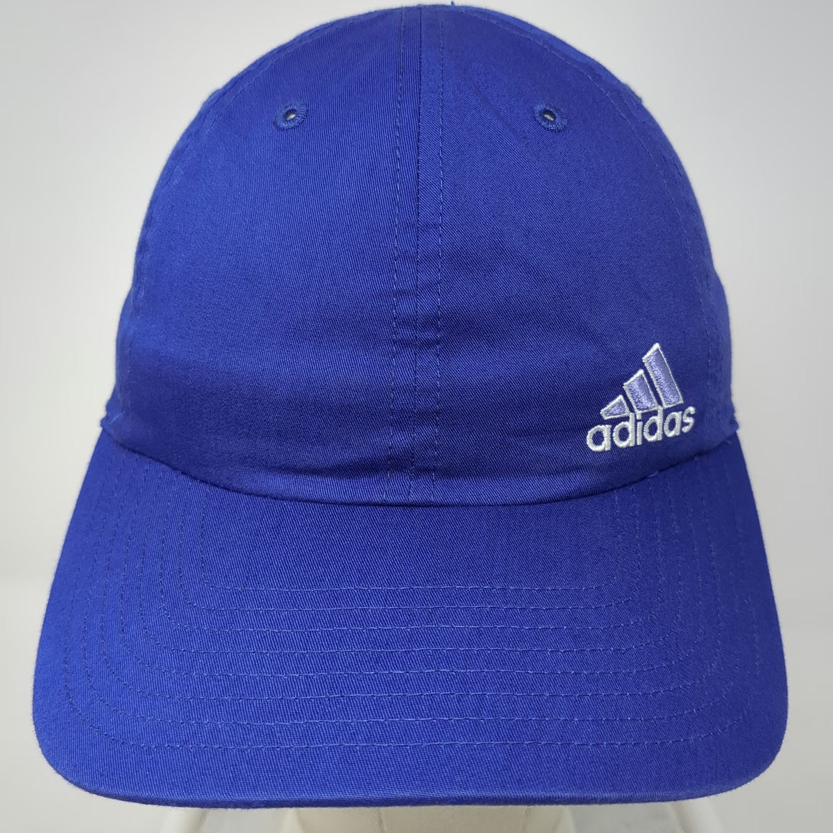 Adidas Baseball Cap Blue One Size Embroidered Logo Strapback Curved Brim Hat