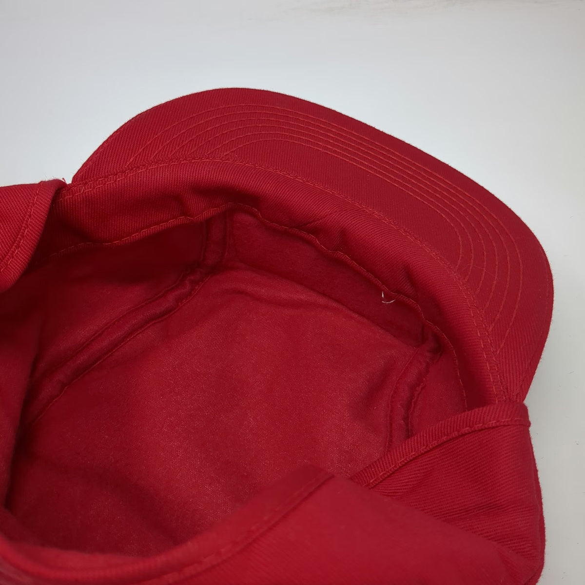 K-Brand Baseball Cap Red 7 3/8 Ear Flaps Hesston Logo Patch Made USA Hat Vintage