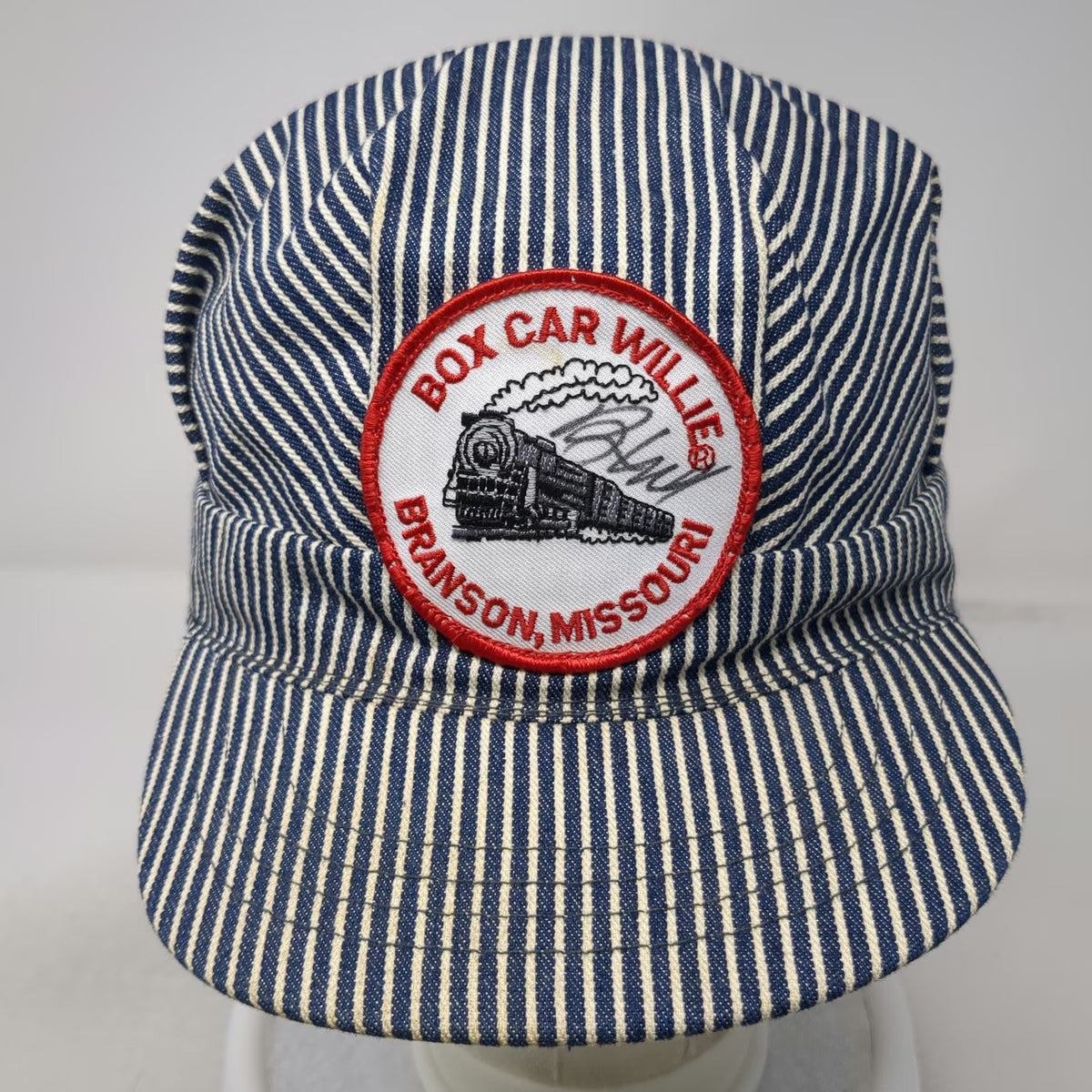 Lambert Snapback Blue White One Size Box Car Willie Branson Missouri Train Hat