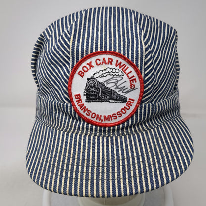Lambert Snapback Blue White One Size Box Car Willie Branson Missouri Train Hat